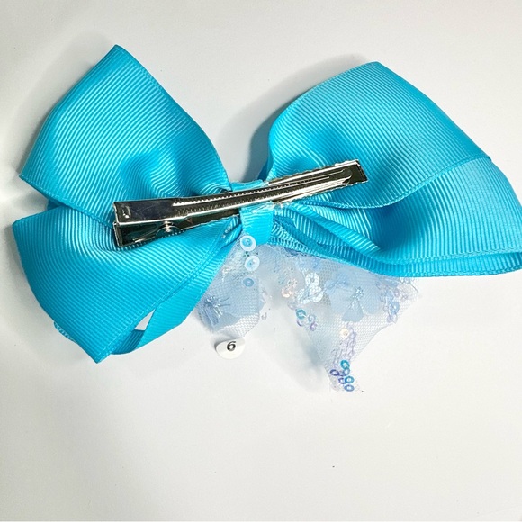 Floral Sequins Hair Bow /Girls Hair Bow / Hair Accessory - Picture 3 of 3